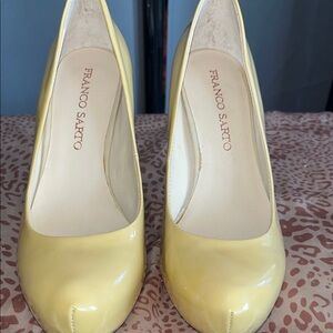 Franco Sarto Women's Sunny Beige Patent Leather Heels
